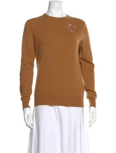 Pre-owned Lingua Franca Cashmere Crew Neck Sweater In Brown