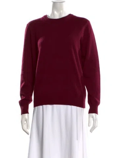 Pre-owned Lingua Franca Cashmere Crew Neck Sweater In Burgundy