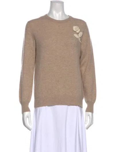 Pre-owned Lingua Franca Cashmere Crew Neck Sweater In Neutral
