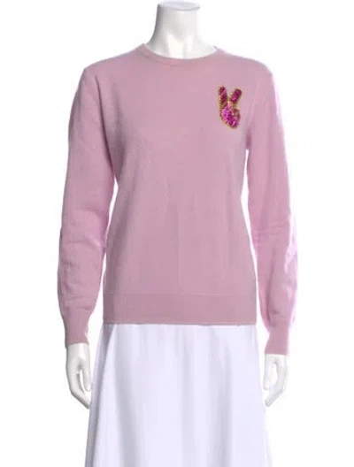 Pre-owned Lingua Franca Cashmere Crew Neck Sweater In Pink