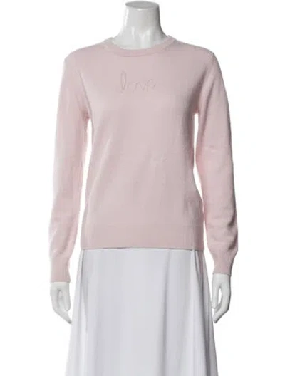 Pre-owned Lingua Franca Cashmere Crew Neck Sweater In Pink