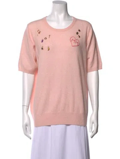Pre-owned Lingua Franca Cashmere Crew Neck Sweater In Pink