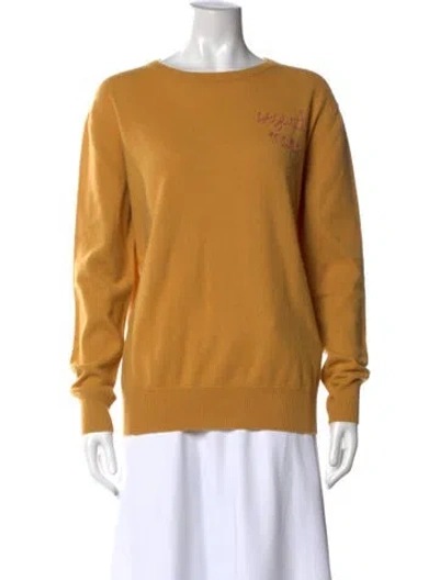 Pre-owned Lingua Franca Cashmere Crew Neck Sweater In Yellow