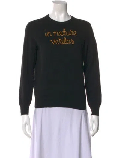 Pre-owned Lingua Franca Cashmere Graphic Print Sweater In Black