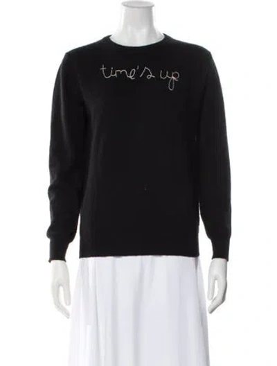 Pre-owned Lingua Franca Cashmere Graphic Print Sweater In Black