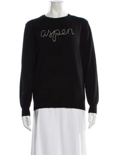Pre-owned Lingua Franca Cashmere Graphic Print Sweater In Black