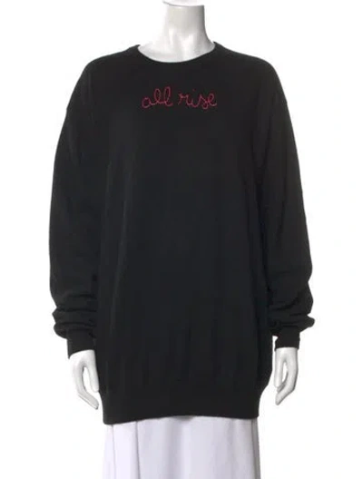Pre-owned Lingua Franca Cashmere Graphic Print Sweater In Black