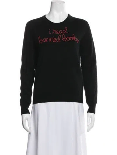 Pre-owned Lingua Franca Cashmere Graphic Print Sweater In Black