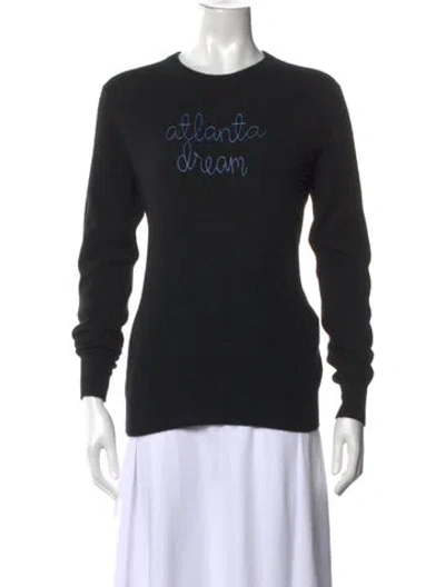 Pre-owned Lingua Franca Cashmere Graphic Print Sweater In Black
