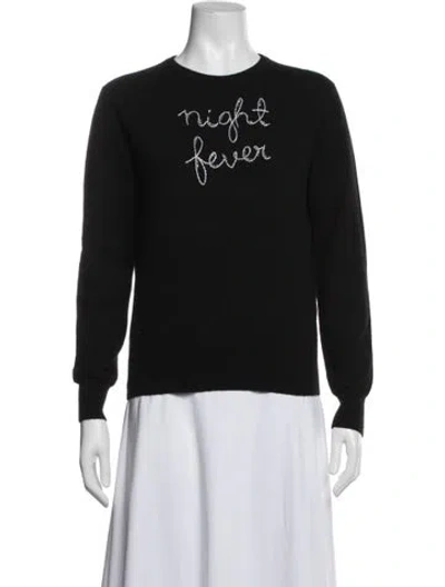 Pre-owned Lingua Franca Cashmere Graphic Print Sweater In Black