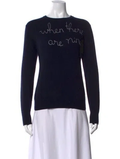 Pre-owned Lingua Franca Cashmere Graphic Print Sweater In Black