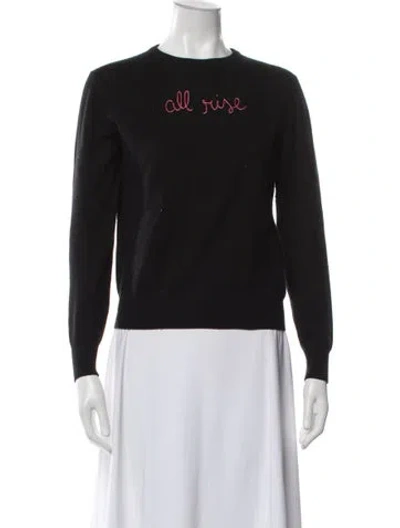 Pre-owned Lingua Franca Cashmere Graphic Print Sweater In Black