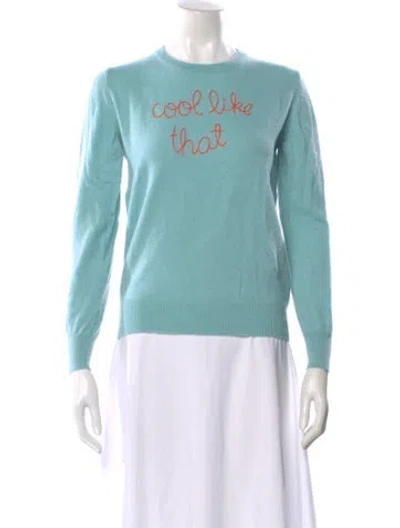 Pre-owned Lingua Franca Cashmere Graphic Print Sweater In Blue