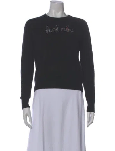 Pre-owned Lingua Franca Cashmere Graphic Print Sweater In Blue