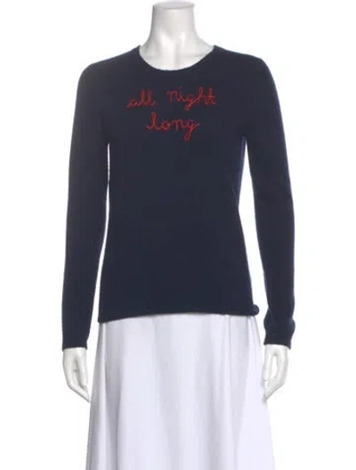 Pre-owned Lingua Franca Cashmere Graphic Print Sweater In Blue