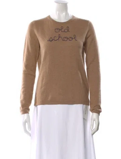 Pre-owned Lingua Franca Cashmere Graphic Print Sweater In Brown