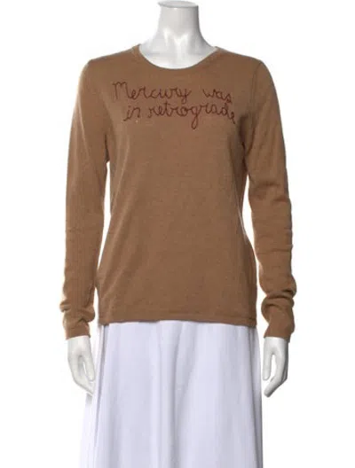 Pre-owned Lingua Franca Cashmere Graphic Print Sweater In Brown/neutrals