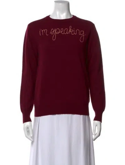 Pre-owned Lingua Franca Cashmere Graphic Print Sweater In Burgundy