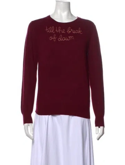 Pre-owned Lingua Franca Cashmere Graphic Print Sweater In Burgundy