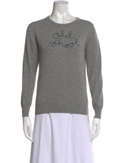 Pre-owned Lingua Franca Cashmere Graphic Print Sweater In Gray