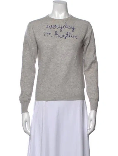 Pre-owned Lingua Franca Cashmere Graphic Print Sweater In Grey