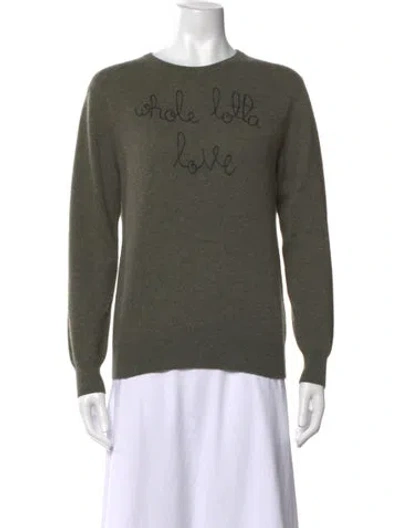 Pre-owned Lingua Franca Cashmere Graphic Print Sweater In Grey