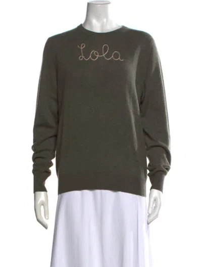 Pre-owned Lingua Franca Cashmere Graphic Print Sweater In Grey
