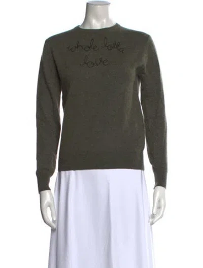 Pre-owned Lingua Franca Cashmere Graphic Print Sweater In Grey