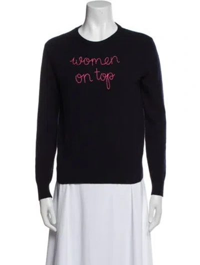 Pre-owned Lingua Franca Cashmere Graphic Print Sweater In Multi