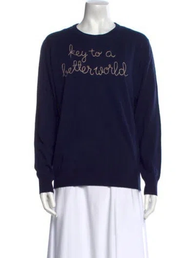 Pre-owned Lingua Franca Cashmere Graphic Print Sweater In Multi