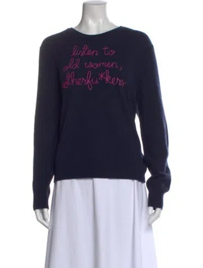 Pre-owned Lingua Franca Cashmere Graphic Print Sweater In Multi