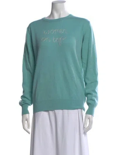 Pre-owned Lingua Franca Cashmere Graphic Print Sweater In Multi