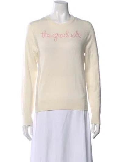 Pre-owned Lingua Franca Cashmere Graphic Print Sweater In Neutral