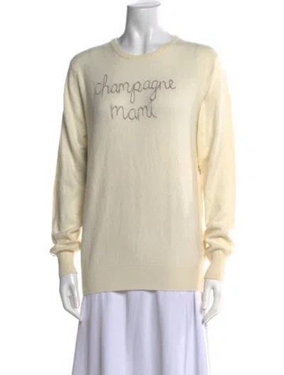 Pre-owned Lingua Franca Cashmere Graphic Print Sweater In Neutral