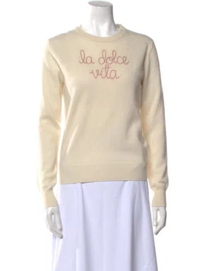 Pre-owned Lingua Franca Cashmere Graphic Print Sweater In Neutral