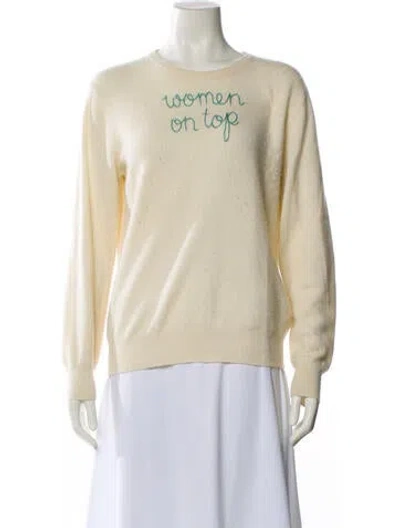 Pre-owned Lingua Franca Cashmere Graphic Print Sweater In Neutral