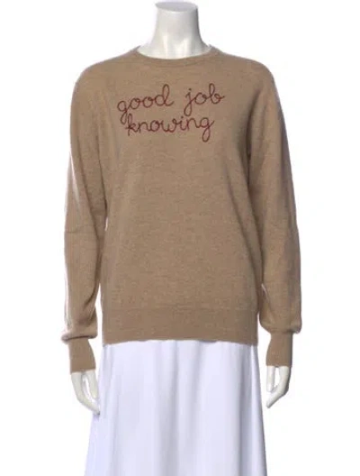 Pre-owned Lingua Franca Cashmere Graphic Print Sweater In Neutral