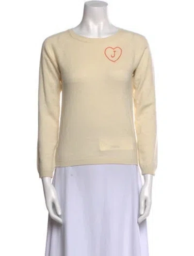 Pre-owned Lingua Franca Cashmere Graphic Print Sweater In Neutral