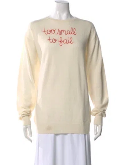 Pre-owned Lingua Franca Cashmere Graphic Print Sweater In Neutral