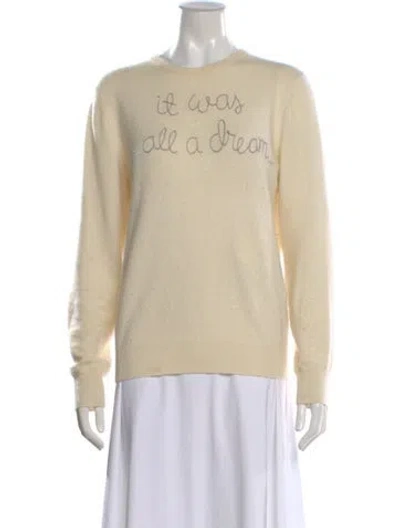 Pre-owned Lingua Franca Cashmere Graphic Print Sweater In Neutral