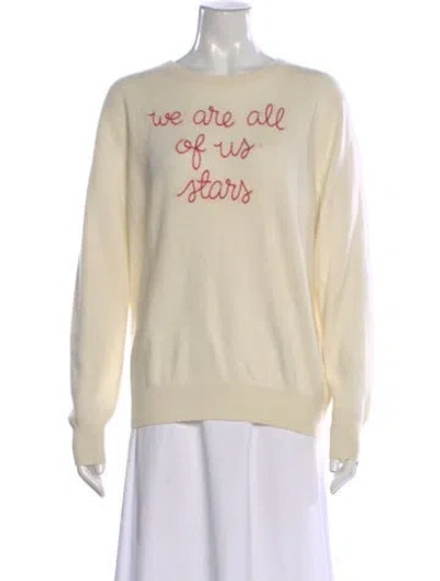 Pre-owned Lingua Franca Cashmere Graphic Print Sweater In Neutral