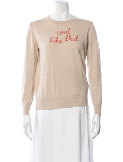Pre-owned Lingua Franca Cashmere Graphic Print Sweater In Neutral