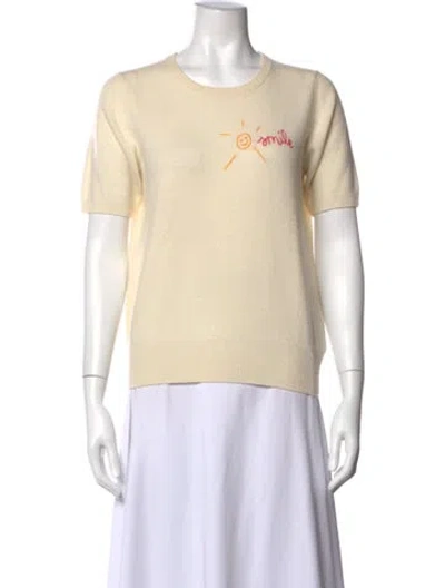 Pre-owned Lingua Franca Cashmere Graphic Print Sweater In Neutral