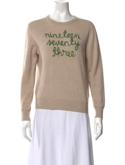 Pre-owned Lingua Franca Cashmere Graphic Print Sweater In Neutral
