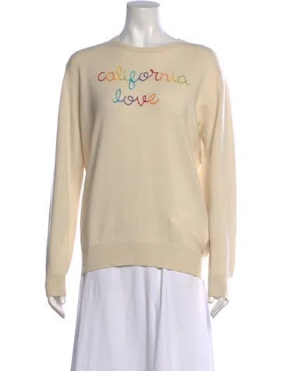 Pre-owned Lingua Franca Cashmere Graphic Print Sweater In Neutrals
