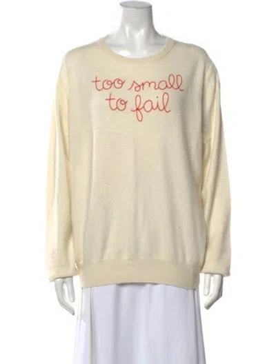 Pre-owned Lingua Franca Cashmere Graphic Print Sweater In Neutrals