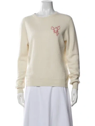 Pre-owned Lingua Franca Cashmere Graphic Print Sweater In Neutrals