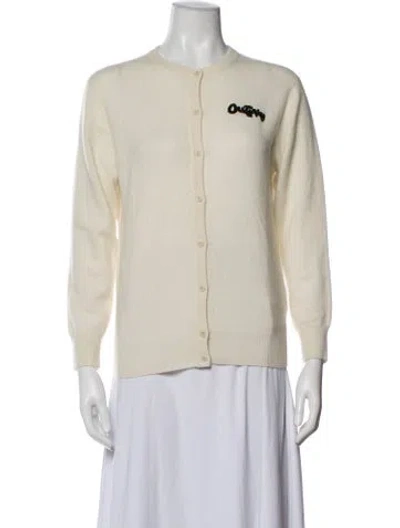 Pre-owned Lingua Franca Cashmere Graphic Print Sweater In Neutrals
