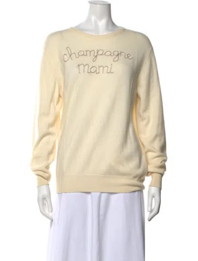 Pre-owned Lingua Franca Cashmere Graphic Print Sweater In Neutrals