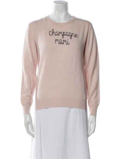 Pre-owned Lingua Franca Cashmere Graphic Print Sweater In Pink